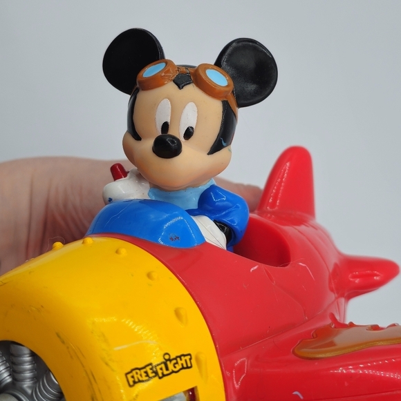 Vintage 2000 Fisher Price Mattel Mickey Mouse Goofy Super Stunt Plane Toy - Picture 6 of 11